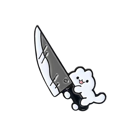 Accessories - (3/$15) Cat With Knife Enamel Pin